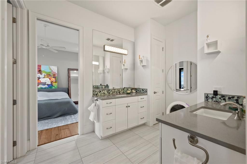 Bathroom, Bedroom, Dual Sink Vanities, Interior, Wood Texture Flooring