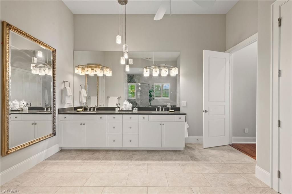 Bathroom, Dual Sink Vanities, Interior, Pendant Lights