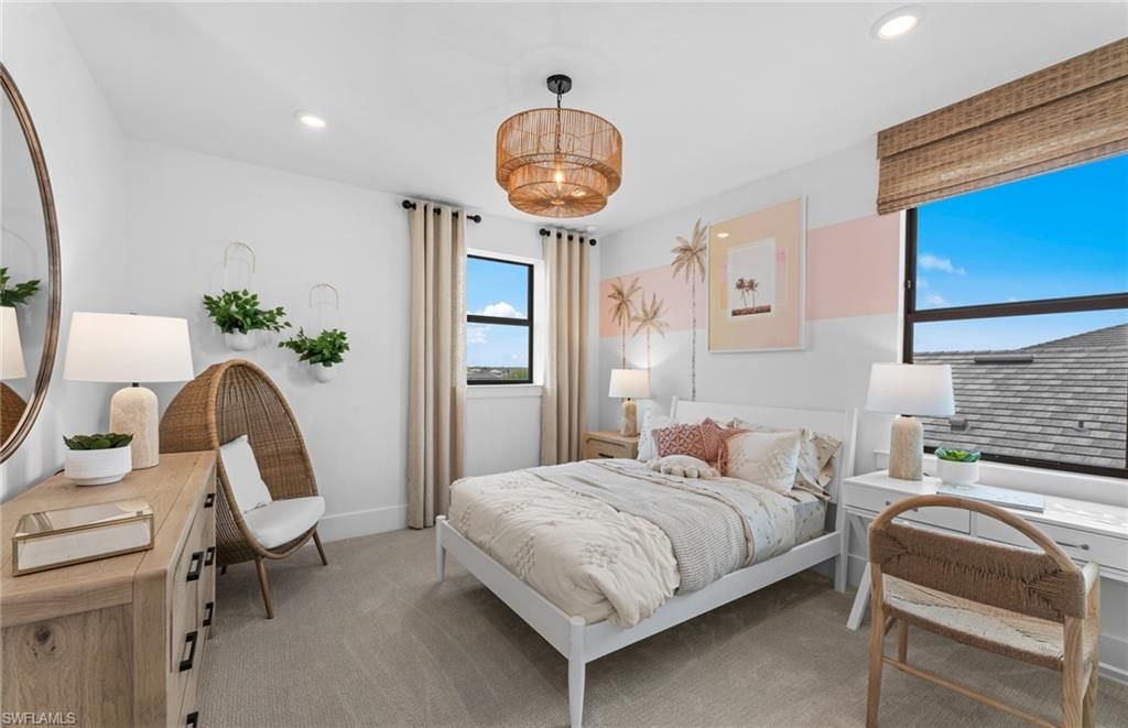 Bedroom, Interior, Pendant Lights, Recessed Lighting