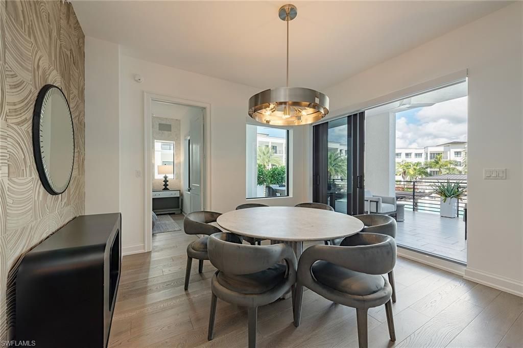 Chandelier, Dining room, Interior, Pendant Lights, Wood Texture Flooring