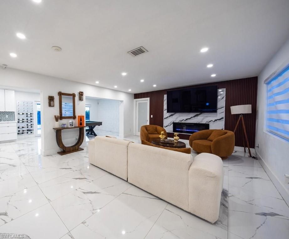Interior, Living room, Marble, Recessed Lighting