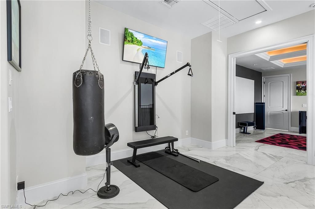 Fitness Equipment, Interior, Marble, Recessed Lighting