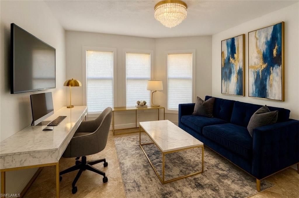 Chandelier, Home Office, Interior