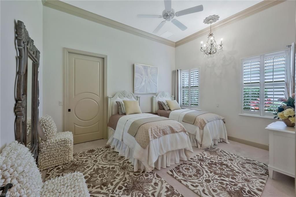 Bedroom, Chandelier, Interior