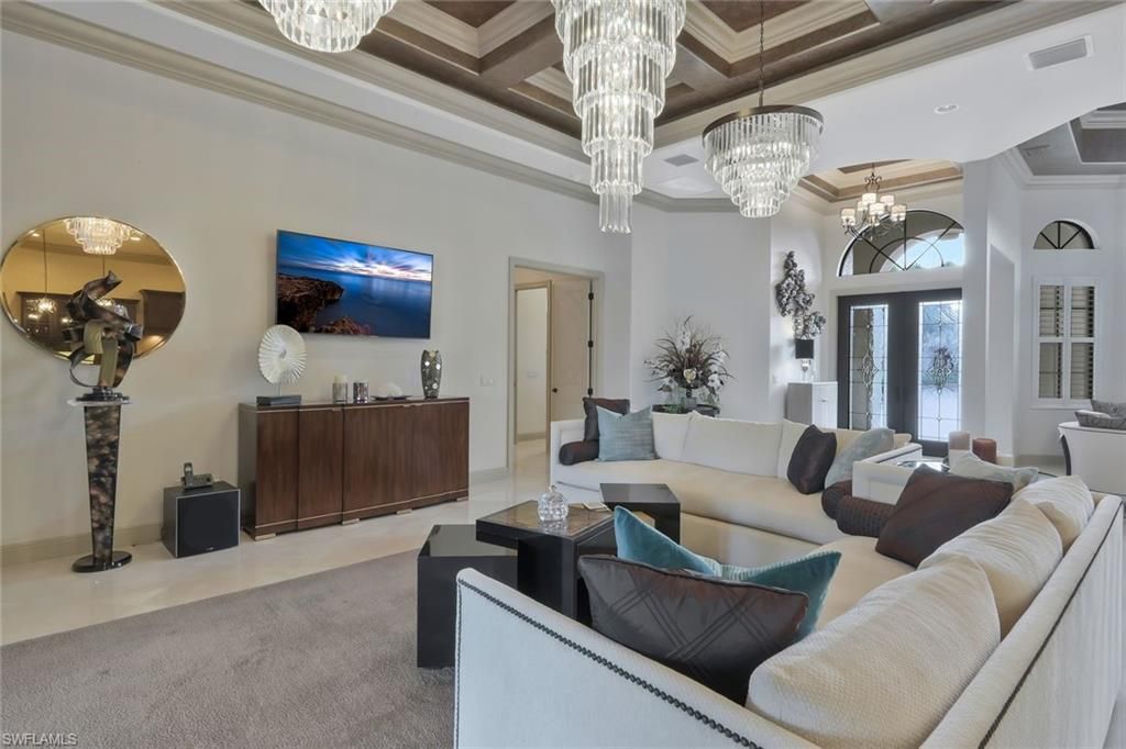 Chandelier, Interior, Living room, Recessed Lighting