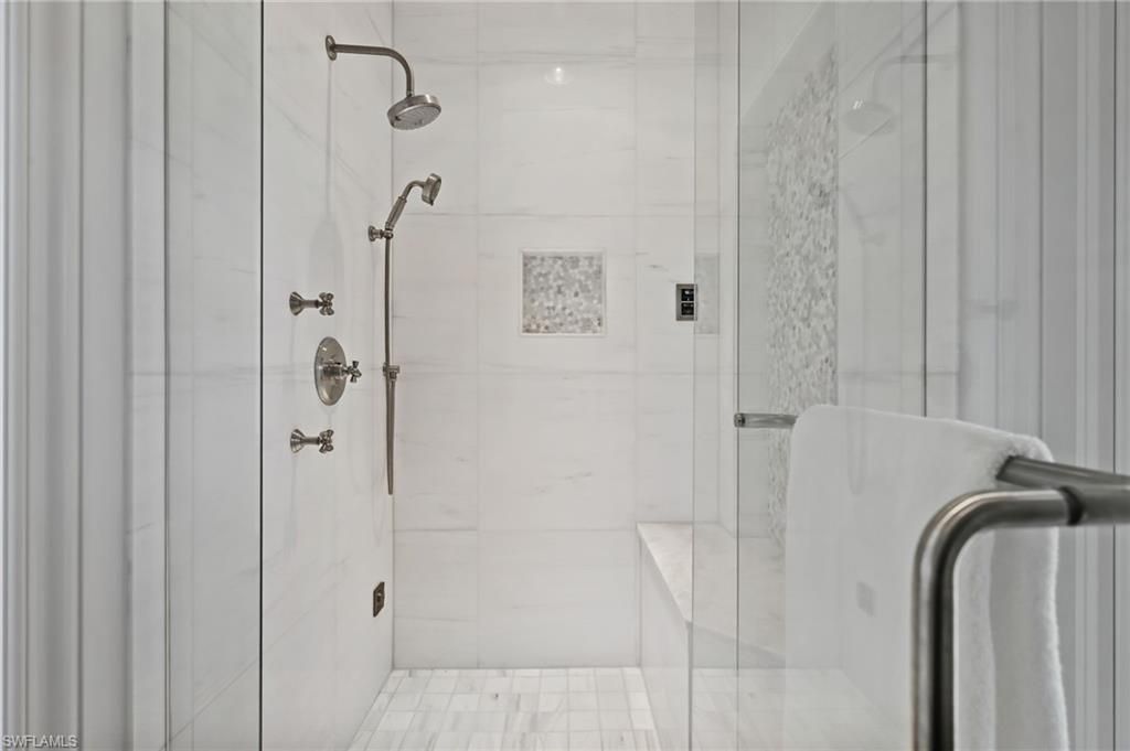 Bathroom, Glass Shower, Interior, Marble Walls