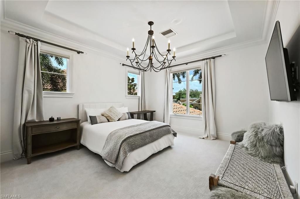 Bedroom, Chandelier, Interior