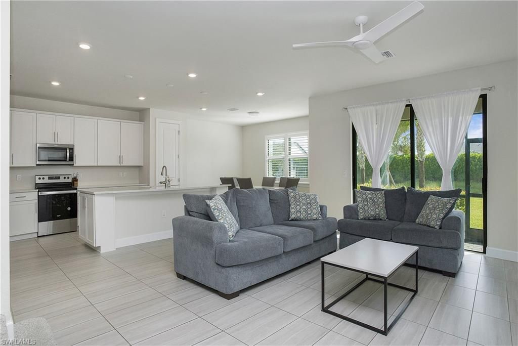 Dining room, Interior, Kitchen, Living room, Recessed Lighting, Stainless Steel Appliances
