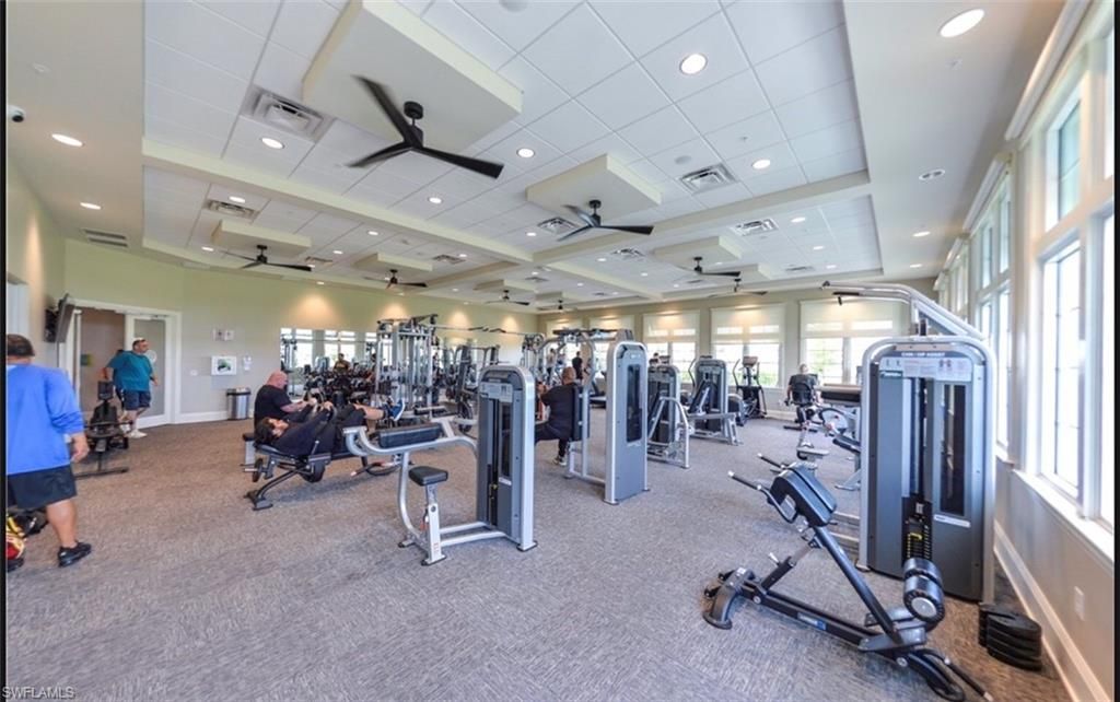 Fitness Equipment, Gym, Interior, Recessed Lighting
