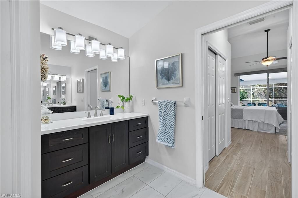 Bathroom, Bedroom, Dual Sink Vanities, Interior, Wood Texture Flooring