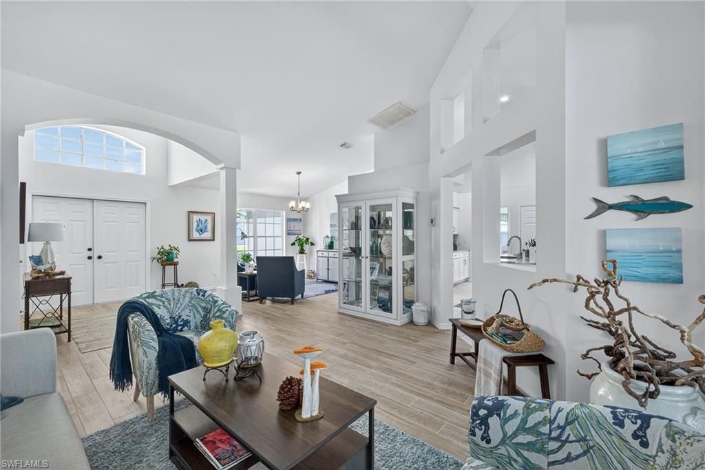 Chandelier, Interior, Living room, Wood Texture Flooring