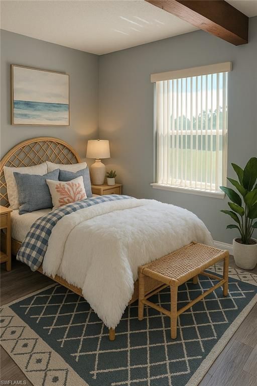 Bedroom, Interior, Wooden Beams, Wood Texture Flooring