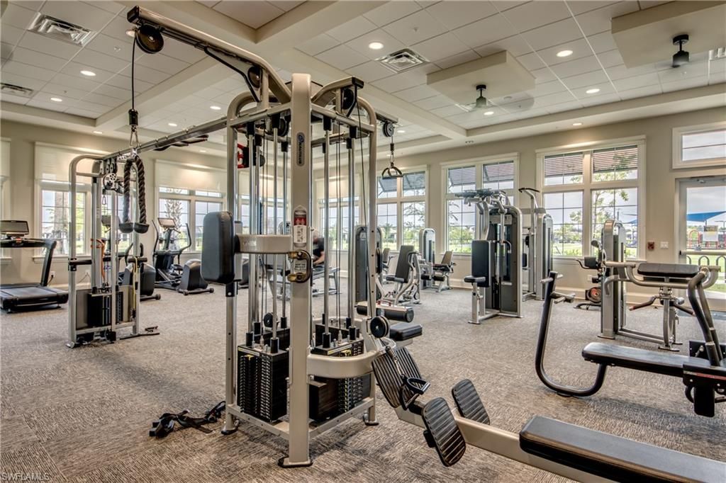 Fitness Equipment, Gym, Interior, Recessed Lighting