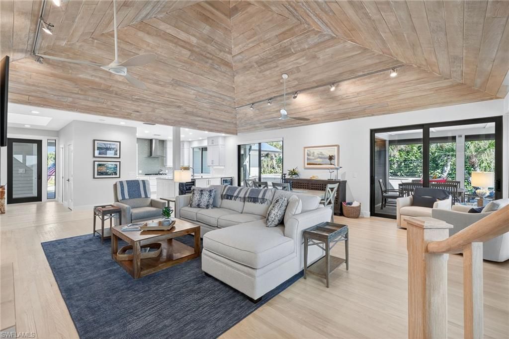 Interior, Living room, Recessed Lighting, Wooden Ceilings, Wood Texture Flooring