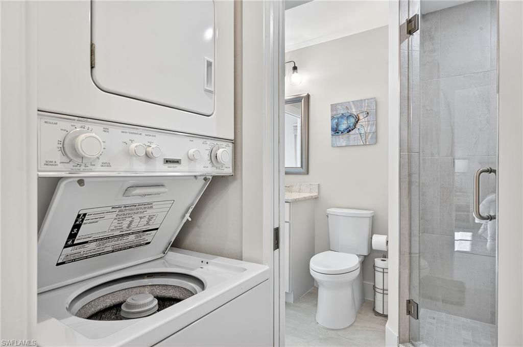 Bathroom, Glass Shower, Interior, Utility Closets, Washer