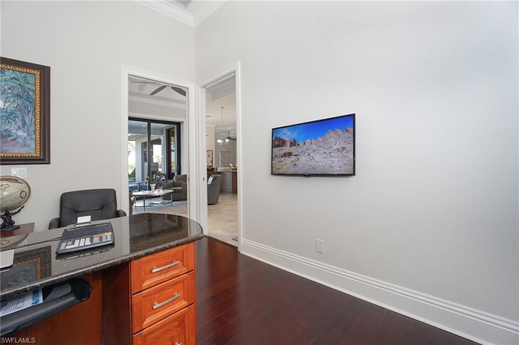 Home Office, Interior, Pendant Lights, Wood Texture Flooring