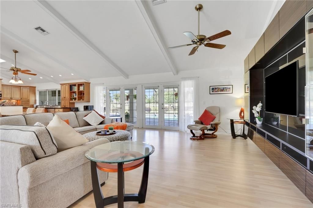 Interior, Kitchen, Living room, Recessed Lighting, Wood Texture Flooring