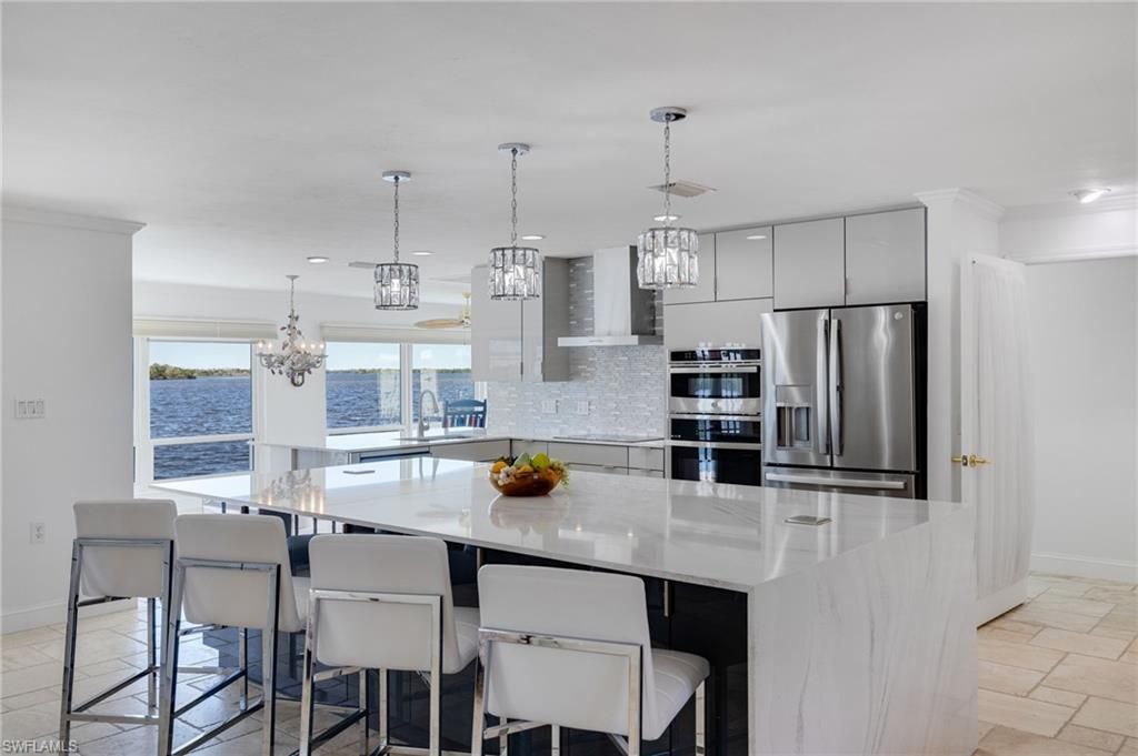 Interior, Kitchen, Pendant Lights, Recessed Lighting, Stainless Steel Appliances, Water