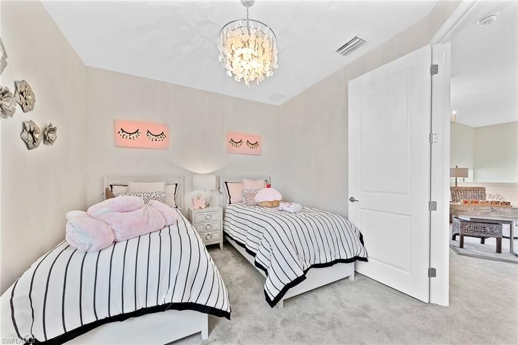 Bedroom, Chandelier, Interior