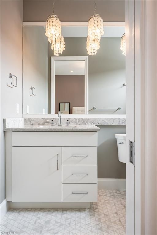 Bathroom, Chandelier, Dual Sink Vanities, Interior