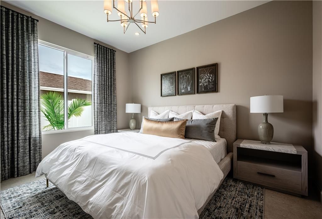 Bedroom, Chandelier, Interior