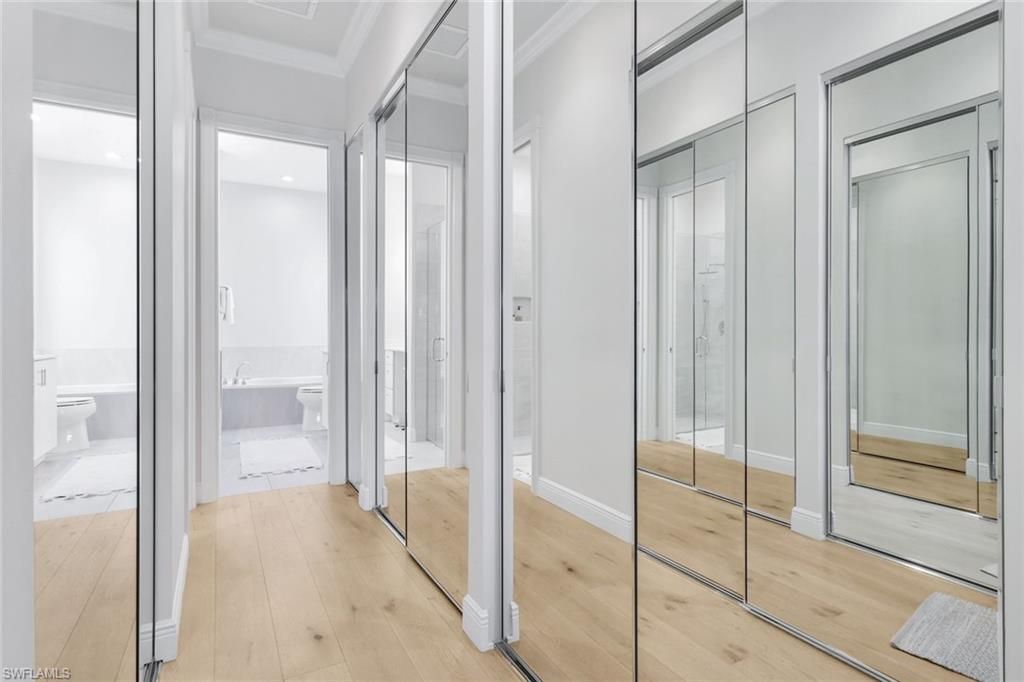 Bathroom, Glass Shower, Interior, Wood Texture Flooring