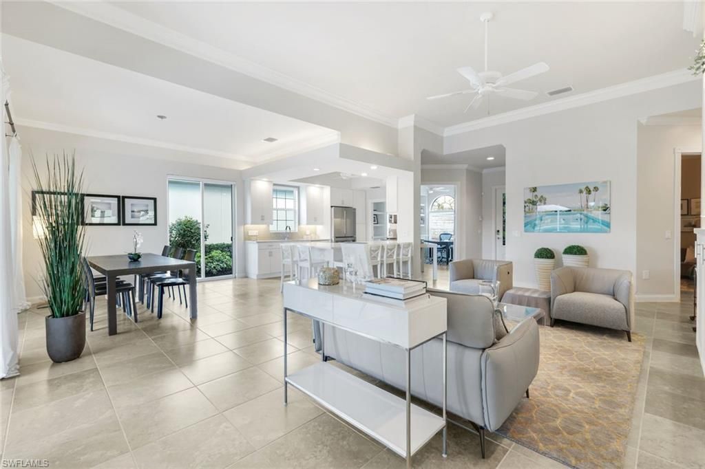 Dining room, Interior, Kitchen, Living room, Recessed Lighting, Stainless Steel Appliances