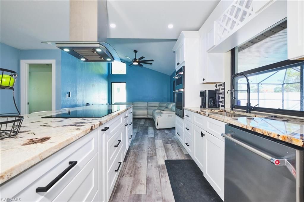 Interior, Kitchen, Recessed Lighting, Wood Texture Flooring