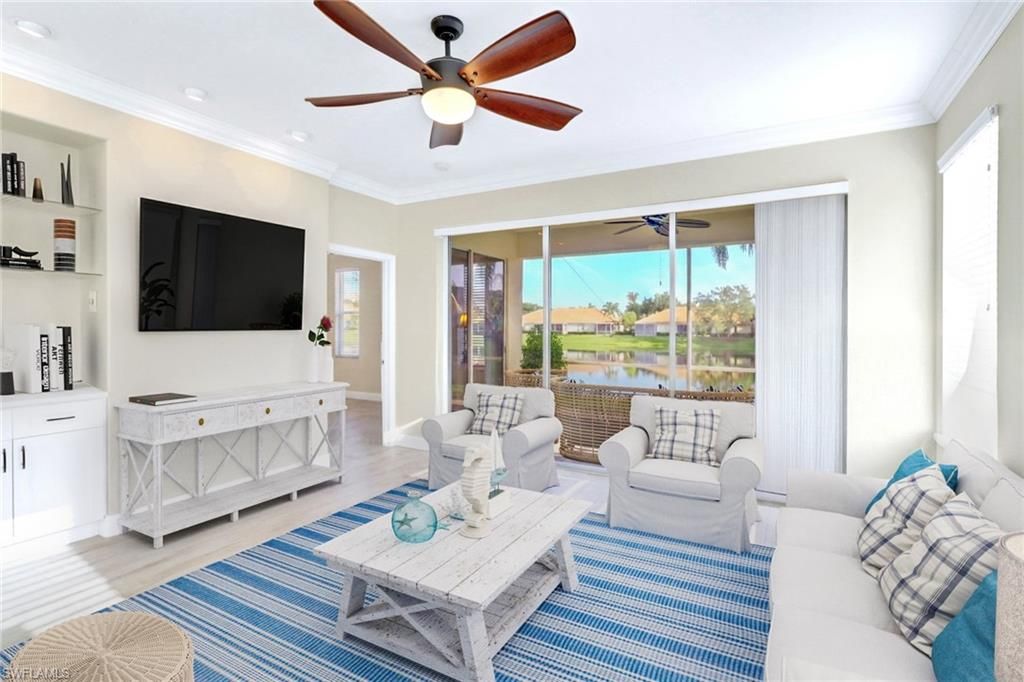 Interior, Living room, Recessed Lighting, Water, Wood Texture Flooring