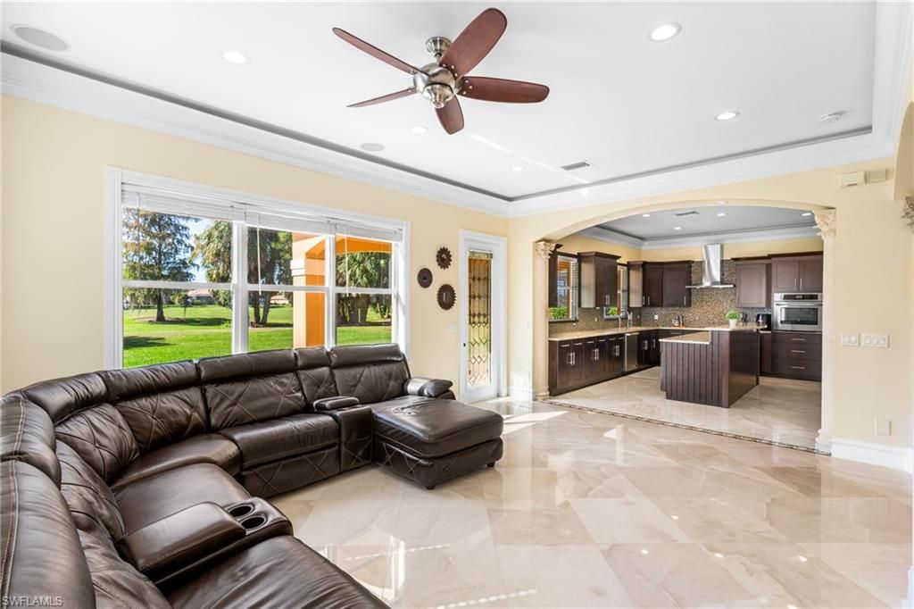 Home Theatre Room, Interior, Kitchen, Living room, Recessed Lighting, Stainless Steel Appliances