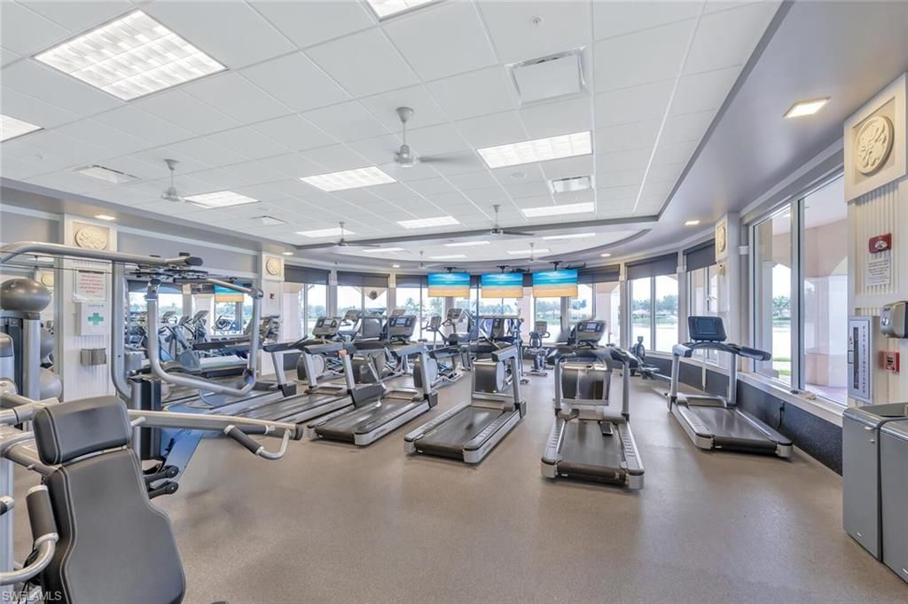 Fitness Equipment, Gym, Interior, Recessed Lighting