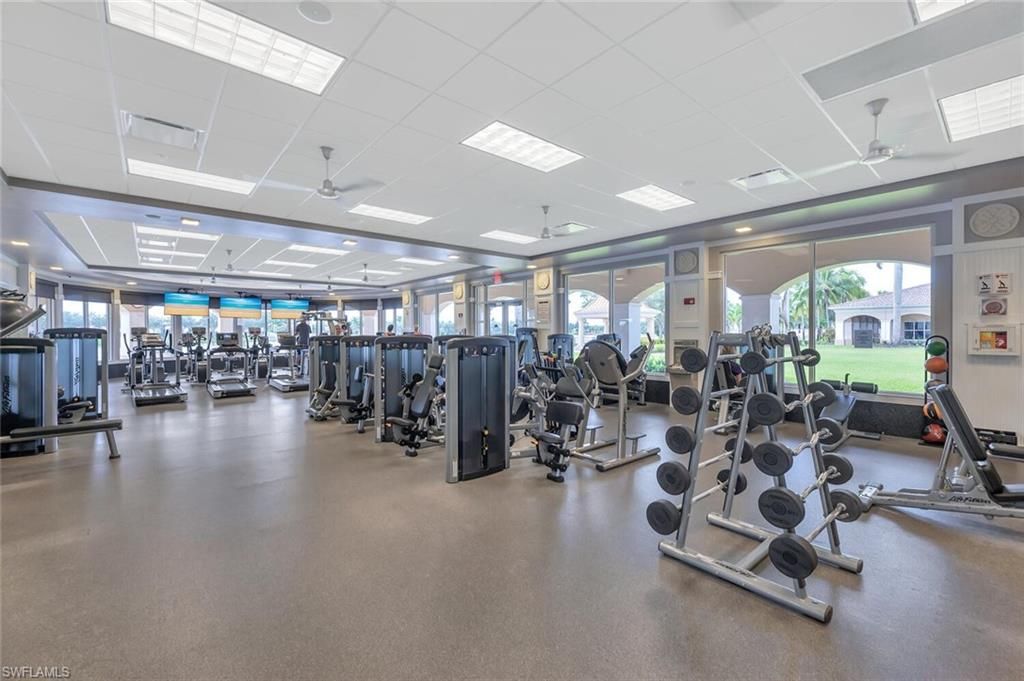 Fitness Equipment, Gym, Interior, Recessed Lighting
