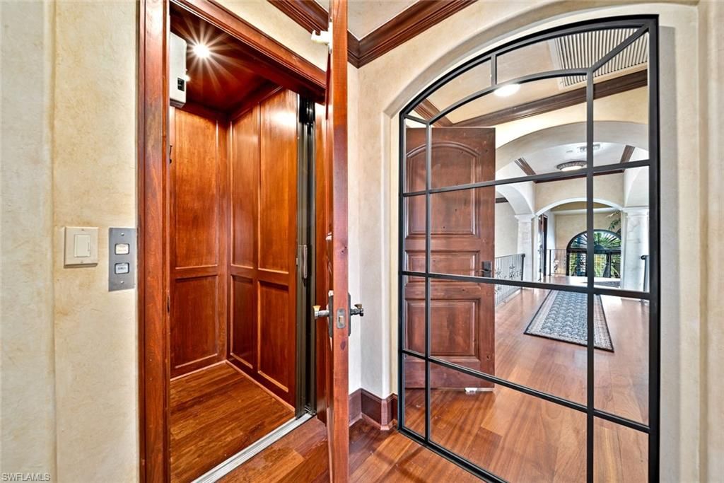 Elevator, Interior, Wood Texture Flooring, Wooden Walls