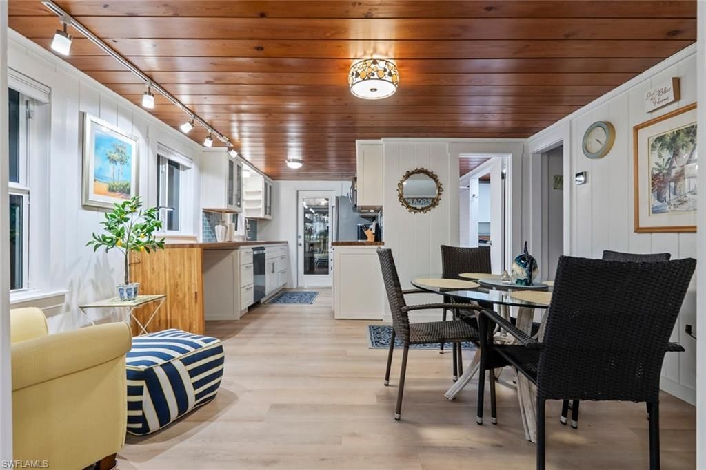 Dining room, Interior, Kitchen, Wooden Ceilings, Wood Texture Flooring