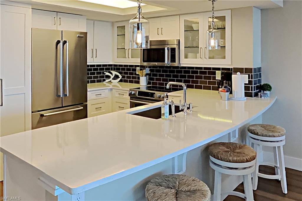 Interior, Kitchen, Pendant Lights, Stainless Steel Appliances, Wood Texture Flooring