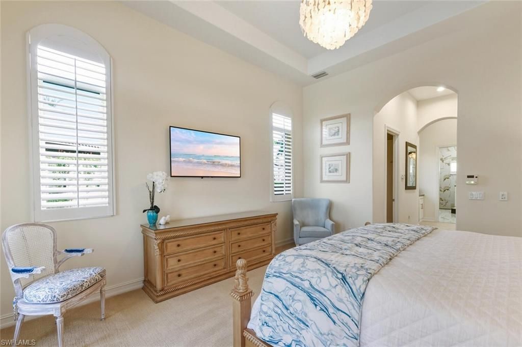 Bedroom, Chandelier, Interior, Recessed Lighting