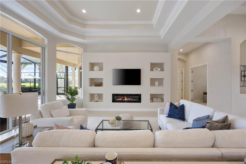 Fireplace, Interior, Living room, Recessed Lighting