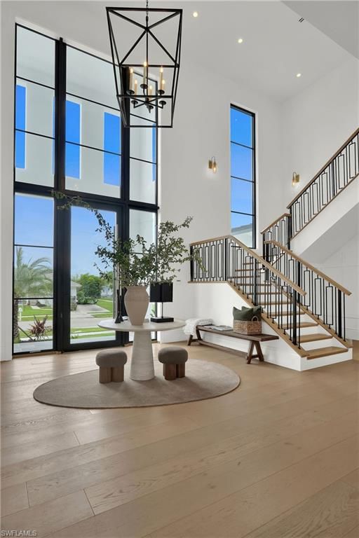 Chandelier, Interior, Pendant Lights, Recessed Lighting, Wood Texture Flooring