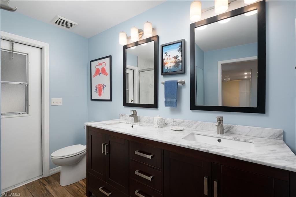 Bathroom, Dual Sink Vanities, Interior, Wood Texture Flooring