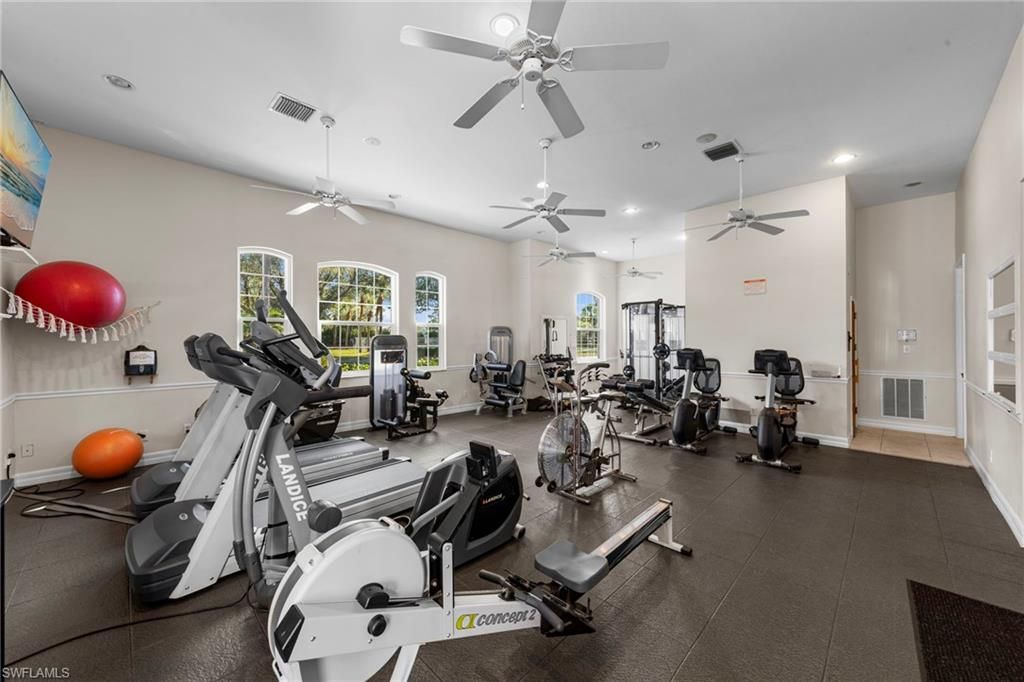 Fitness Equipment, Gym, Interior, Recessed Lighting