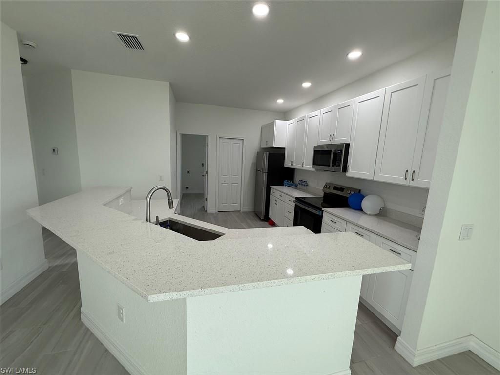 Interior, Kitchen, Recessed Lighting, Wood Texture Flooring