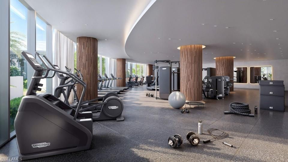 Fitness Equipment, Gym, Interior, Recessed Lighting