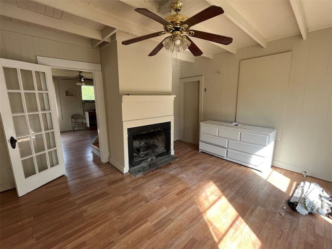 Fireplace, Interior, Wood Texture Flooring