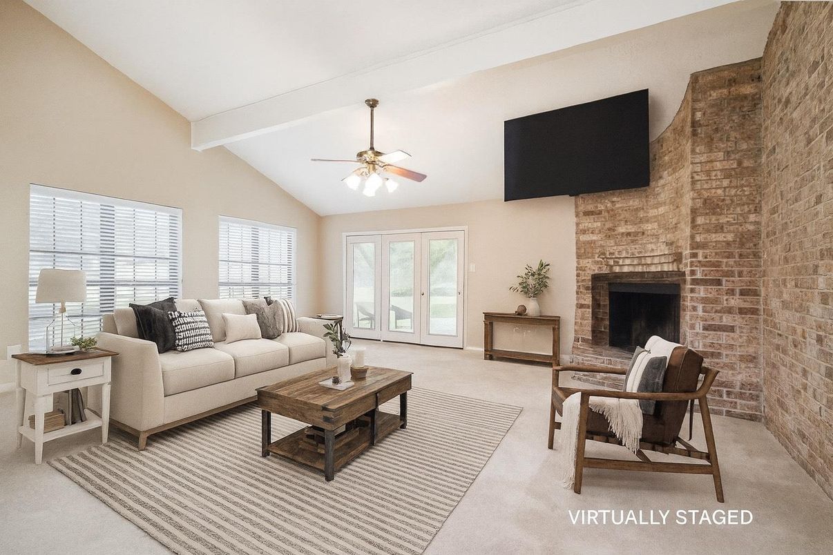 Fireplace, Interior, Living room, Stone Walls