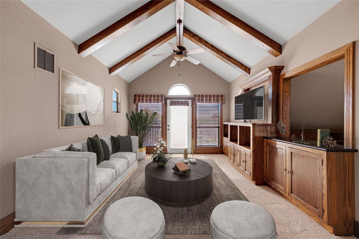 Interior, Living room, Wooden Beams