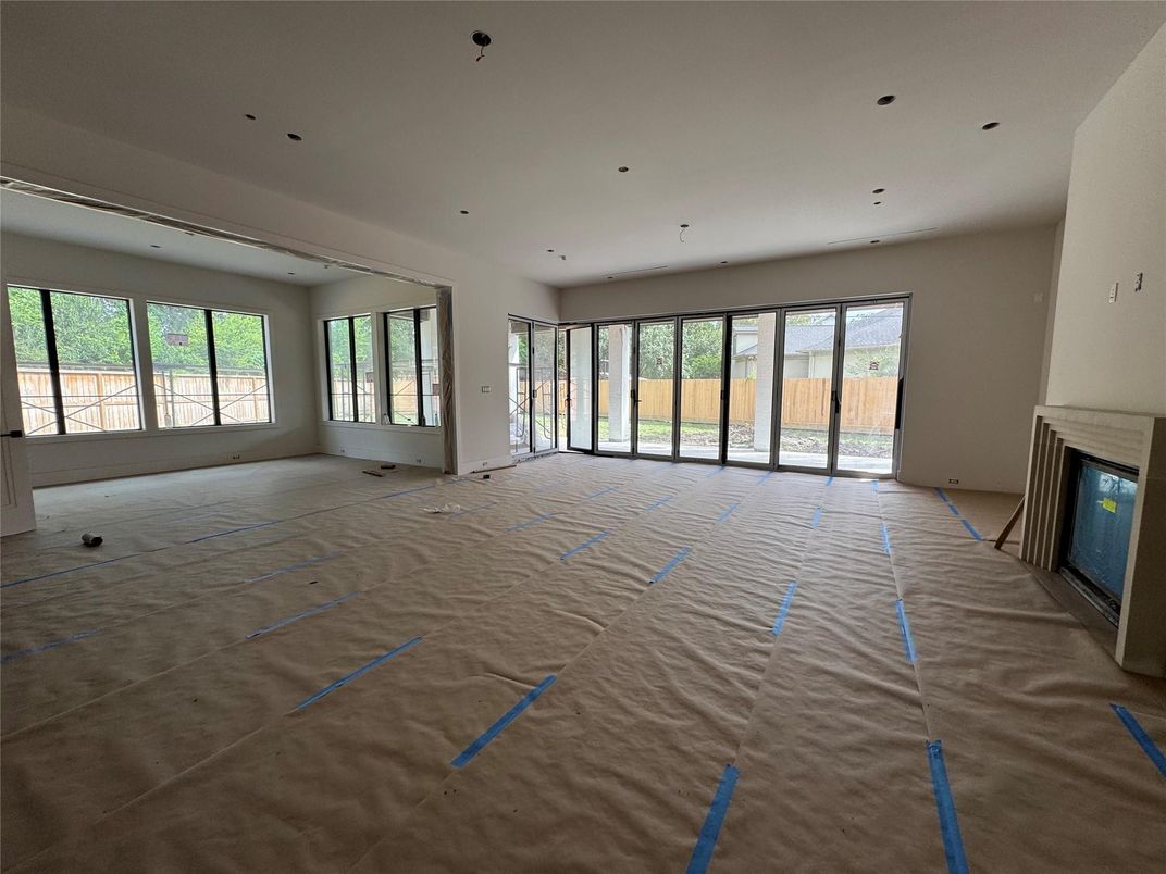 Empty room, Fireplace, Interior, Recessed Lighting