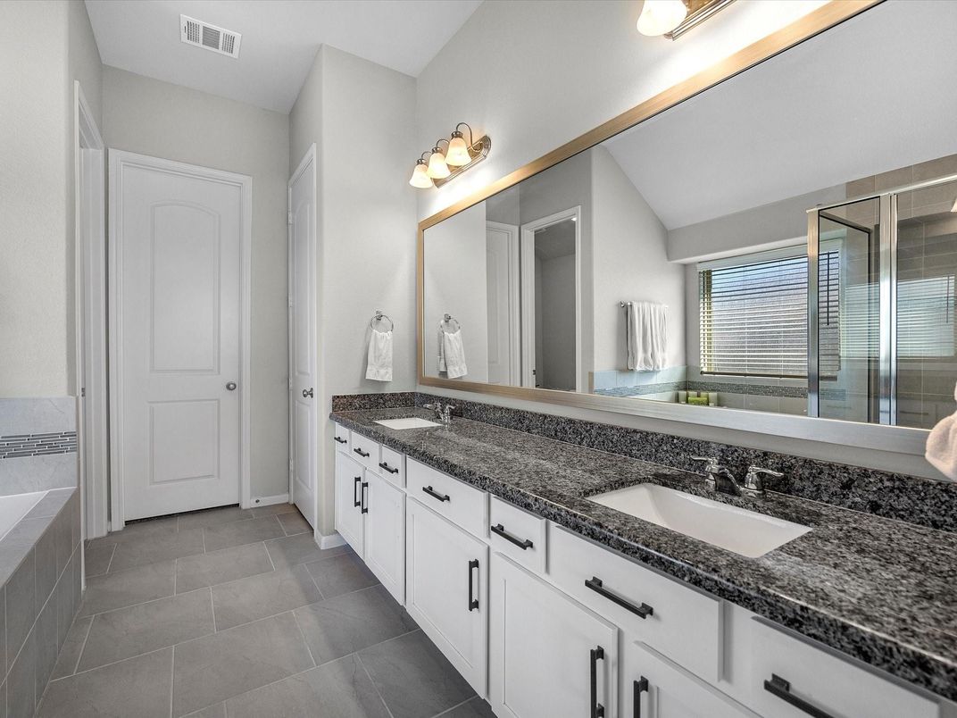 Bathroom, Dual Sink Vanities, Glass Shower, Interior