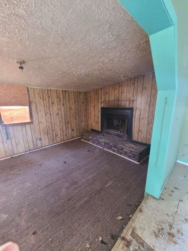 Empty room, Fireplace, Interior, Wooden Walls
