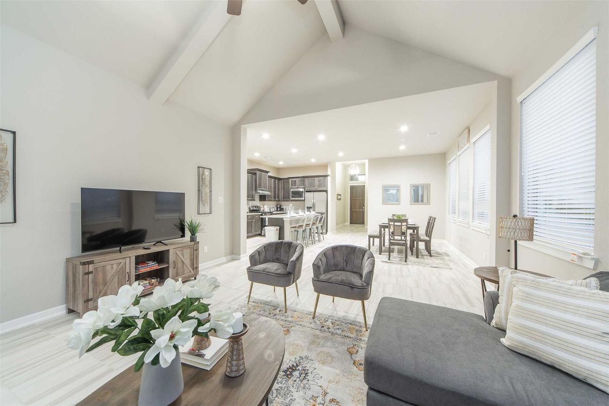 Dining room, Interior, Kitchen, Living room, Recessed Lighting, Stainless Steel Appliances