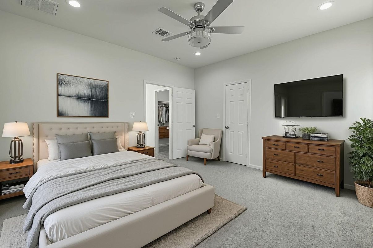 Bedroom, Interior, Recessed Lighting